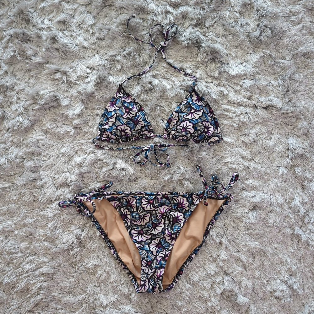 J.Crew Tropical Sea Fan String Bikini Top & Bottom XS